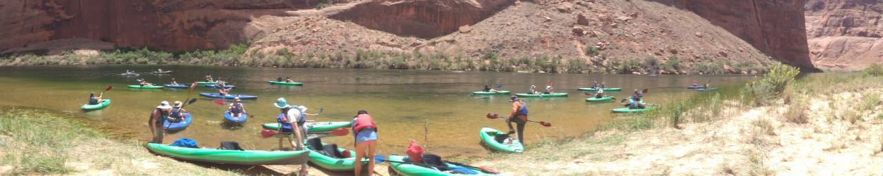 Kayaking on the Colorado River in Glen Canyon.
